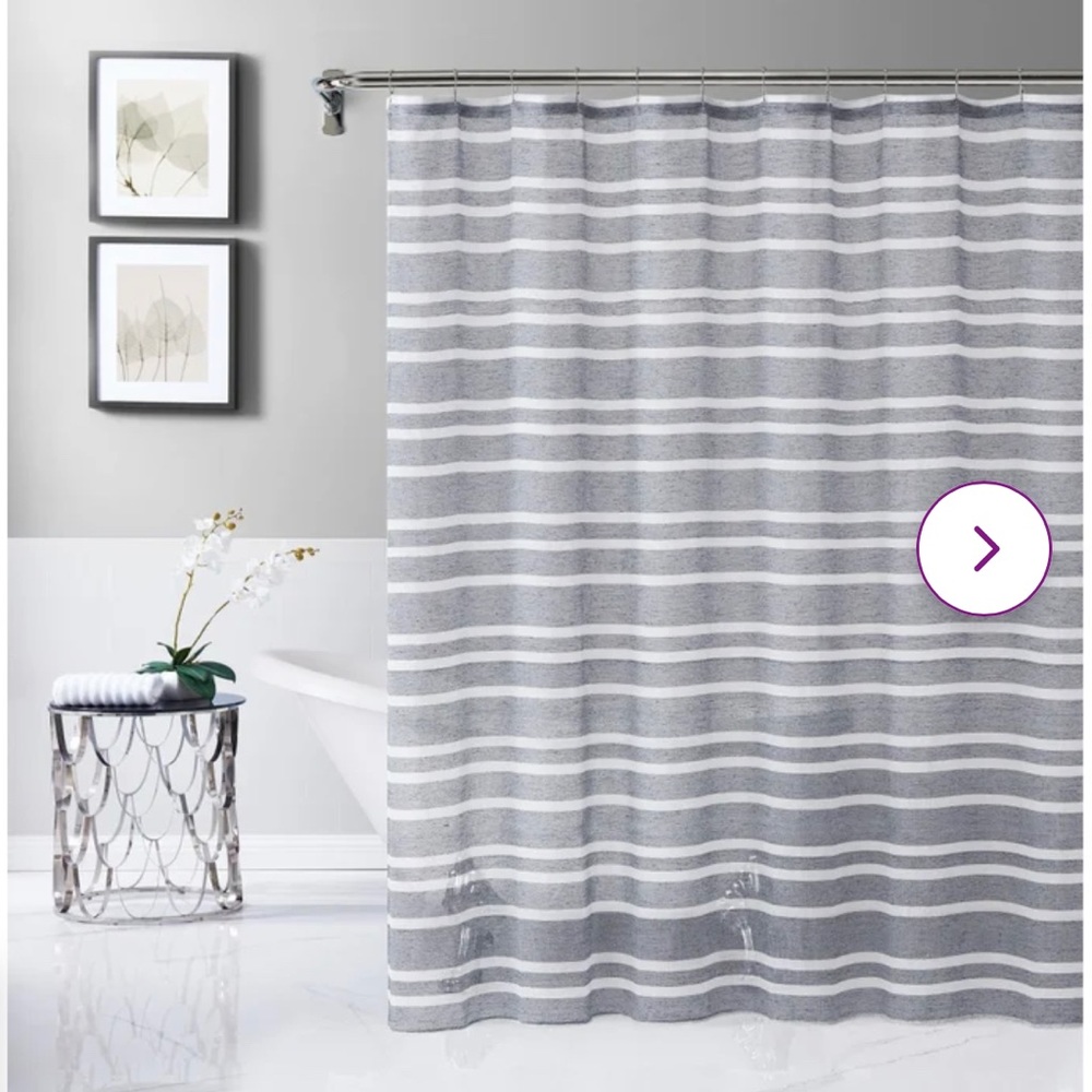 Wayfair gray and cream striped shower curtain